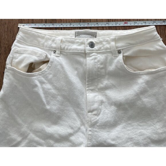 EVERLANE the curvy cheeky crop Jeans white High Rise 30x25 - Picture 6 of 7